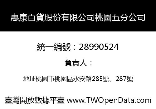 惠康百貨股份有限公司桃園五分公司