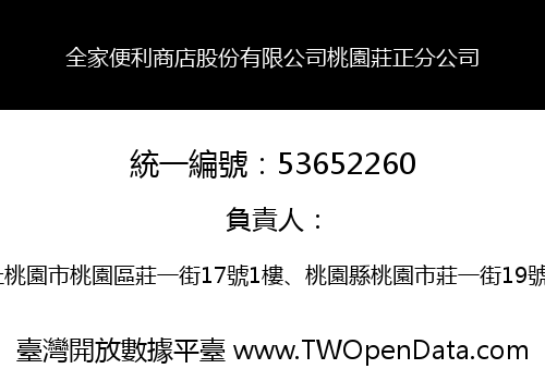 全家便利商店股份有限公司桃園莊正分公司