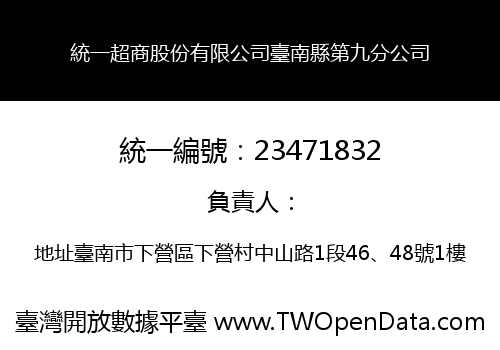 統一超商股份有限公司臺南縣第九分公司