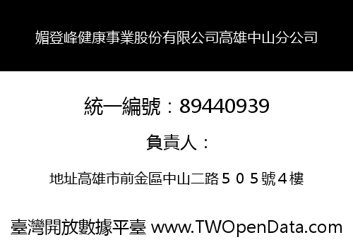媚登峰健康事業股份有限公司高雄中山分公司