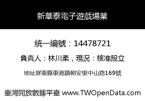 新華泰電子遊戲場業