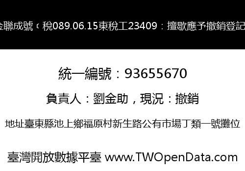 金聯成號﹝稅089.06.15東稅工23409：擅歇應予撤銷登記﹞