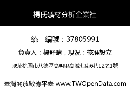 楊氏礦材分析企業社