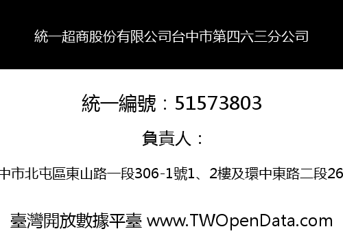 統一超商股份有限公司台中市第四六三分公司