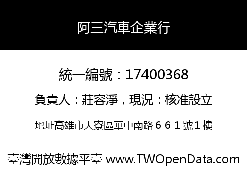 阿三汽車企業行