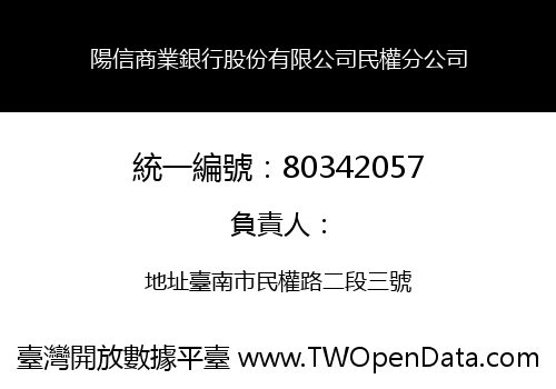 陽信商業銀行股份有限公司民權分公司