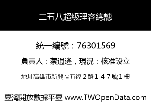 二五八超級理容總譓