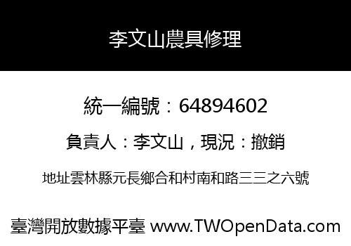 李文山農具修理
