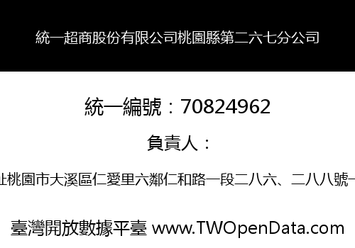 統一超商股份有限公司桃園縣第二六七分公司