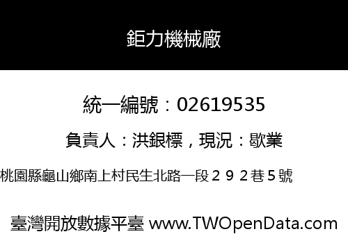 鉅力機械廠