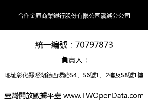 合作金庫商業銀行股份有限公司溪湖分公司