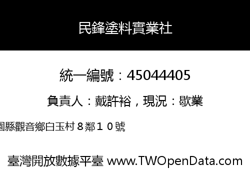 民鋒塗料實業社