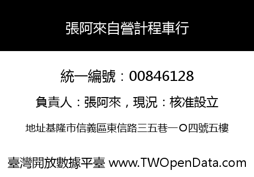 張阿來自營計程車行