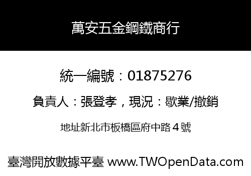 萬安五金鋼鐵商行
