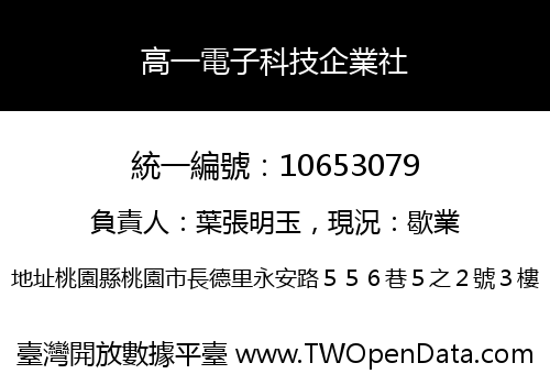 高一電子科技企業社