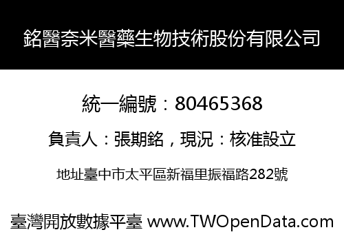 銘醫奈米醫藥生物技術股份有限公司