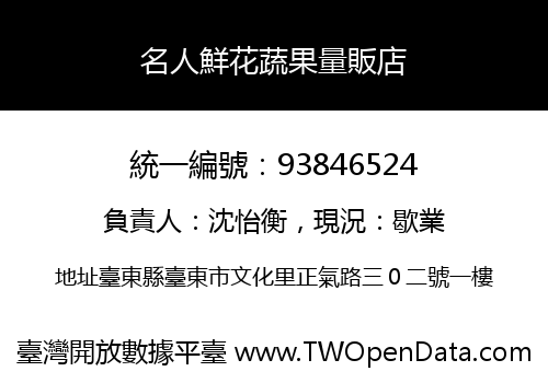 名人鮮花蔬果量販店