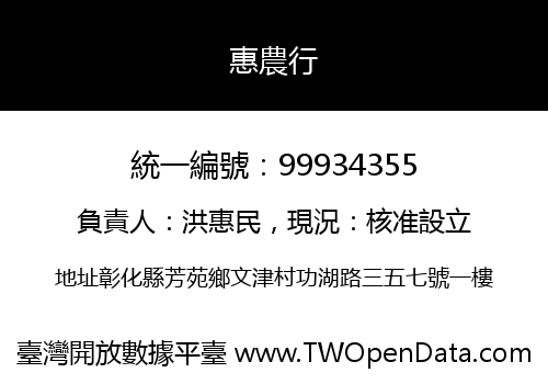 惠農行