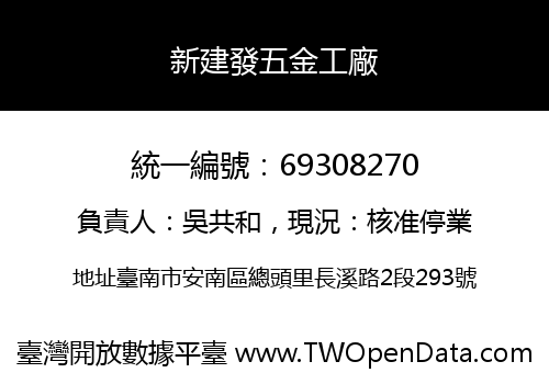 新建發五金工廠