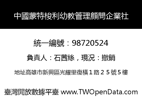 中國蒙特梭利幼教管理顧問企業社
