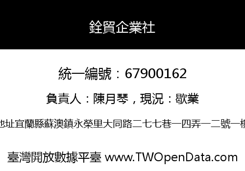 銓貿企業社