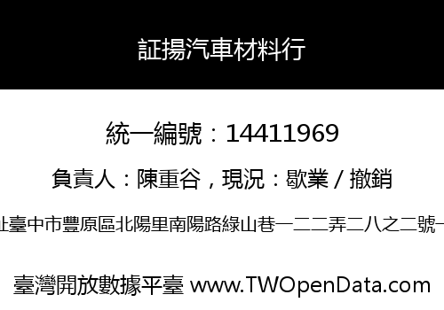 証揚汽車材料行