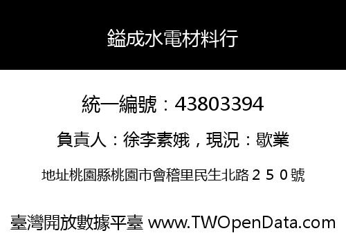 鎰成水電材料行