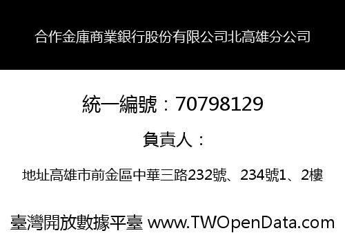 合作金庫商業銀行股份有限公司北高雄分公司