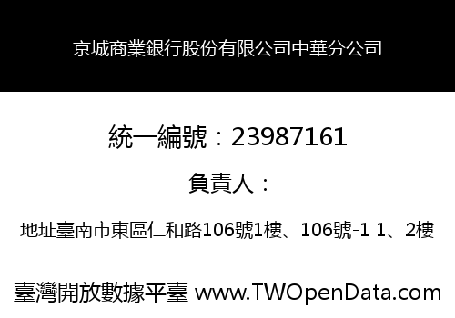 京城商業銀行股份有限公司中華分公司