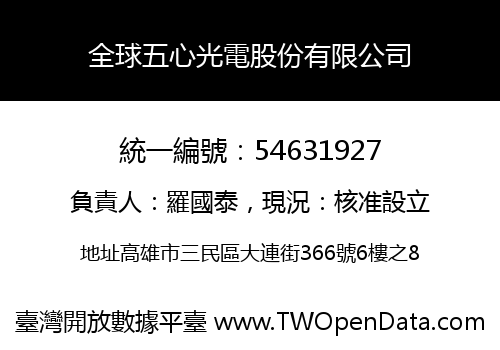 全球五心光電股份有限公司
