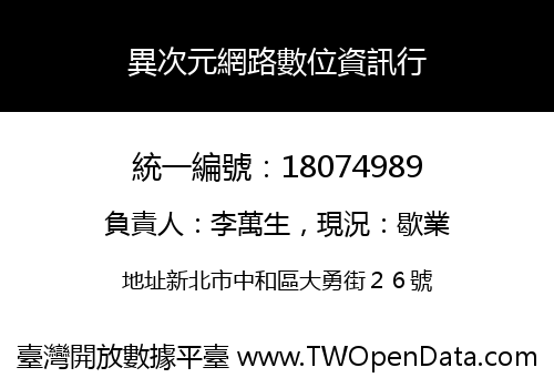 異次元網路數位資訊行