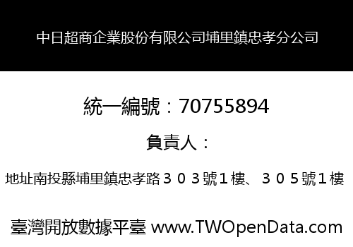 中日超商企業股份有限公司埔里鎮忠孝分公司