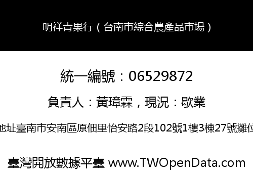 明祥青果行（台南市綜合農產品市場）
