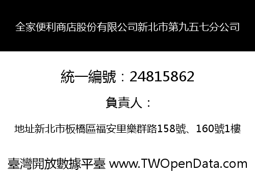 全家便利商店股份有限公司新北市第九五七分公司