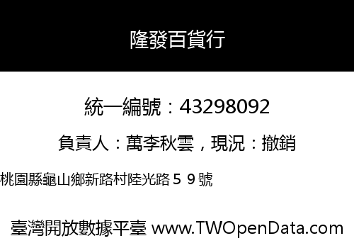隆發百貨行
