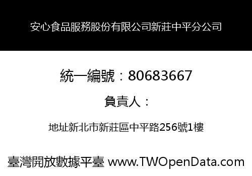 安心食品服務股份有限公司新莊中平分公司
