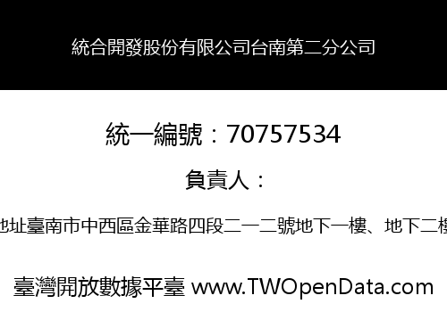 統合開發股份有限公司台南第二分公司