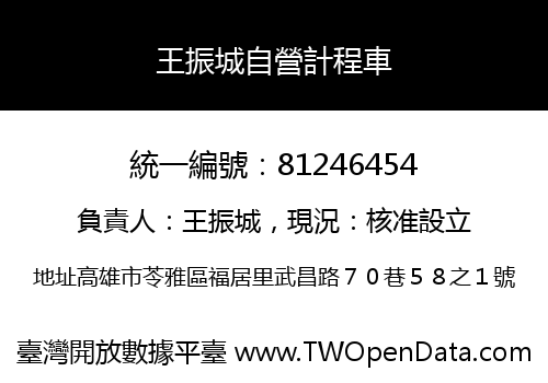 王振城自營計程車