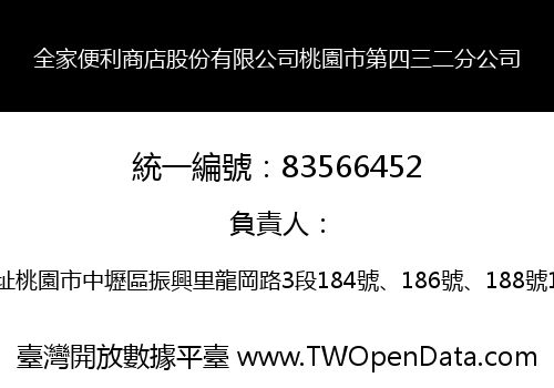 全家便利商店股份有限公司桃園市第四三二分公司
