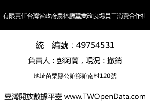 有限責任台灣省政府農林廳蠶業改良場員工消費合作社