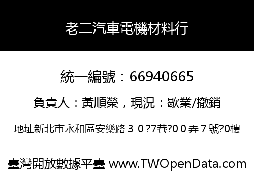 老二汽車電機材料行