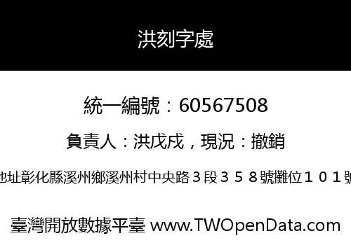 洪刻字處