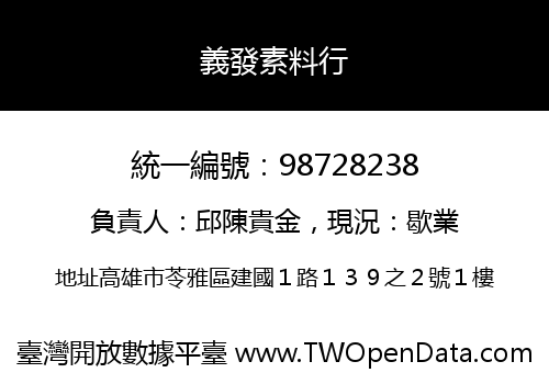 義發素料行