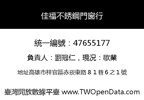 佳福不銹鋼門窗行