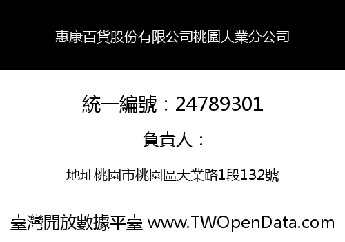 惠康百貨股份有限公司桃園大業分公司