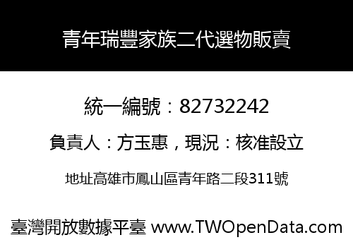 青年瑞豐家族二代選物販賣
