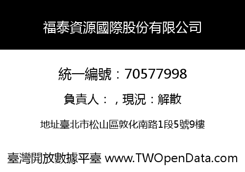 福泰資源國際股份有限公司