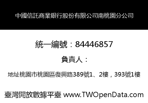 中國信託商業銀行股份有限公司南桃園分公司