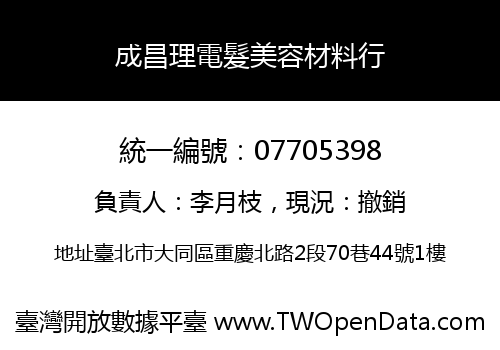 成昌理電髮美容材料行