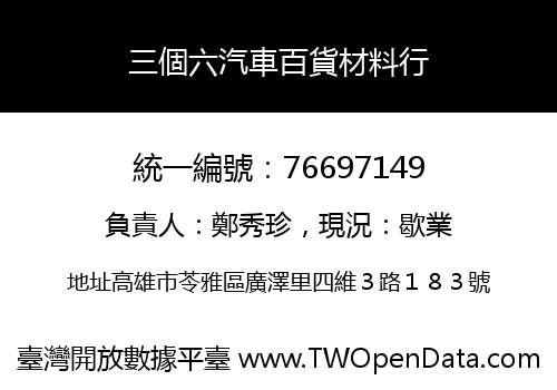 三個六汽車百貨材料行